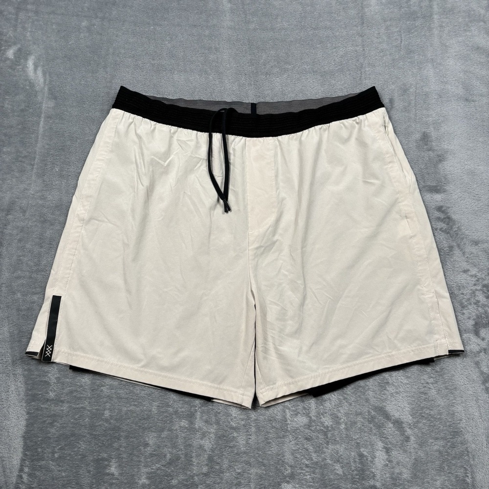 RHONE 6" Swift Shirt Lined Men's Shorts Size XL Beige Running Workout Gym